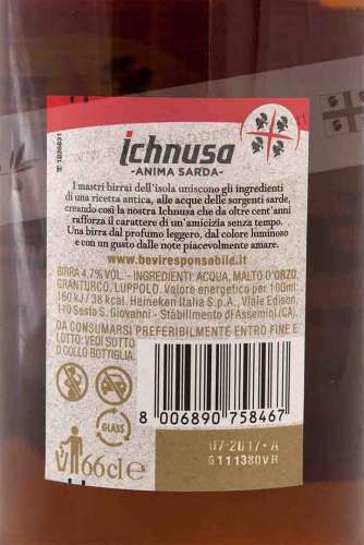 Etikett Ichnusa 0,66