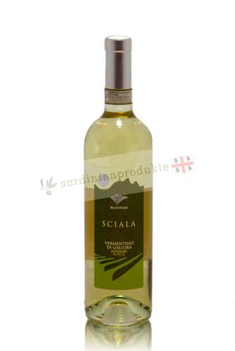 eine flasche mit sciala vermentino di gallura superiore