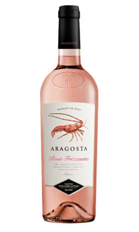Eine Flasche Aragosta frizzante rose von Santa Maria la Palma