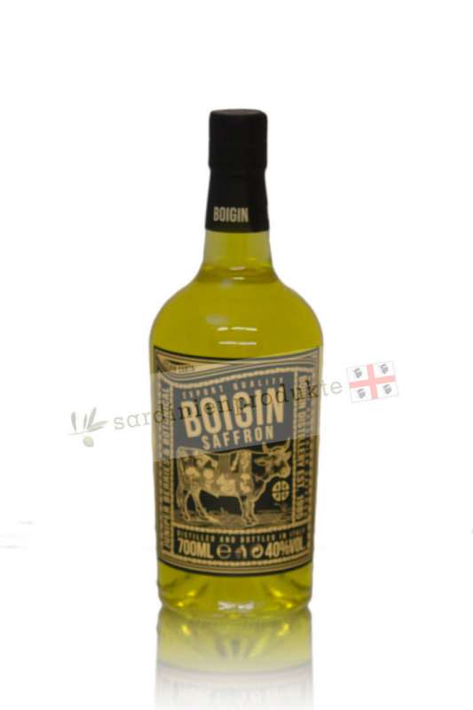 Flasche Gin mit Safran