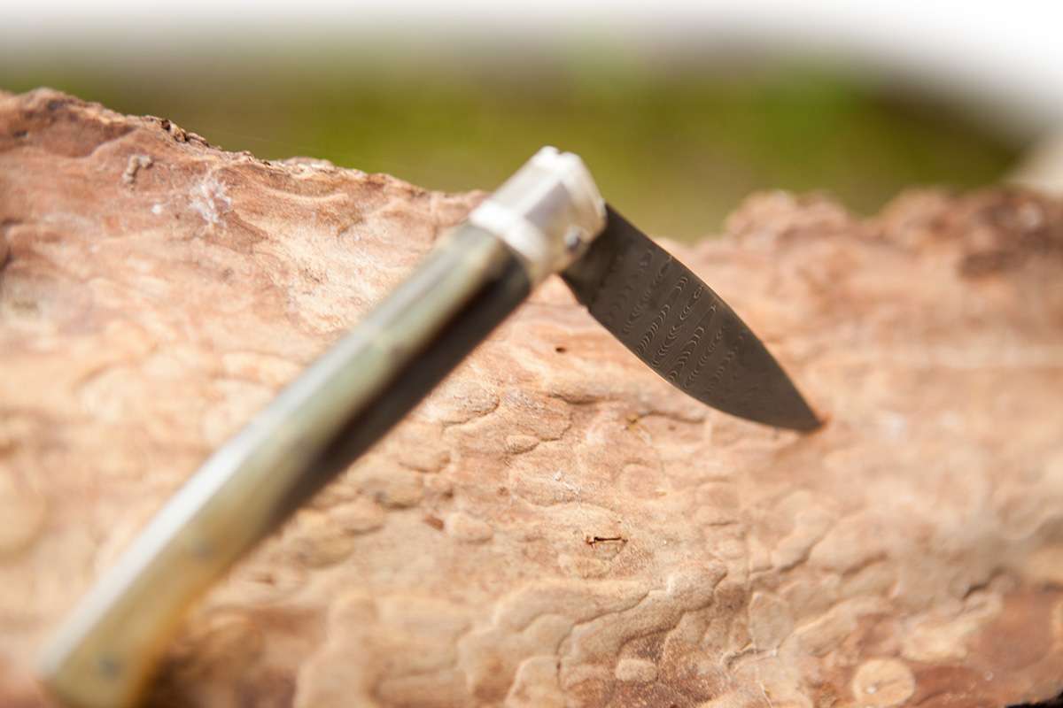 DAMASZENER Hirtenmesser, Fratelli Mura, Santu Lussurgiu, Damaszenerklinge 10cm