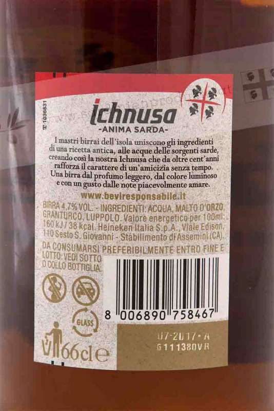 Etikett Ichnusa 0,66