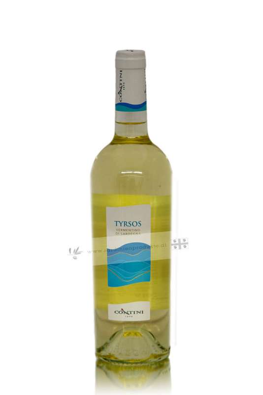 Weinflasche, Vermentino di Sardegna, 0,7lt, Kellerei Contini, Cabras, Sardinien